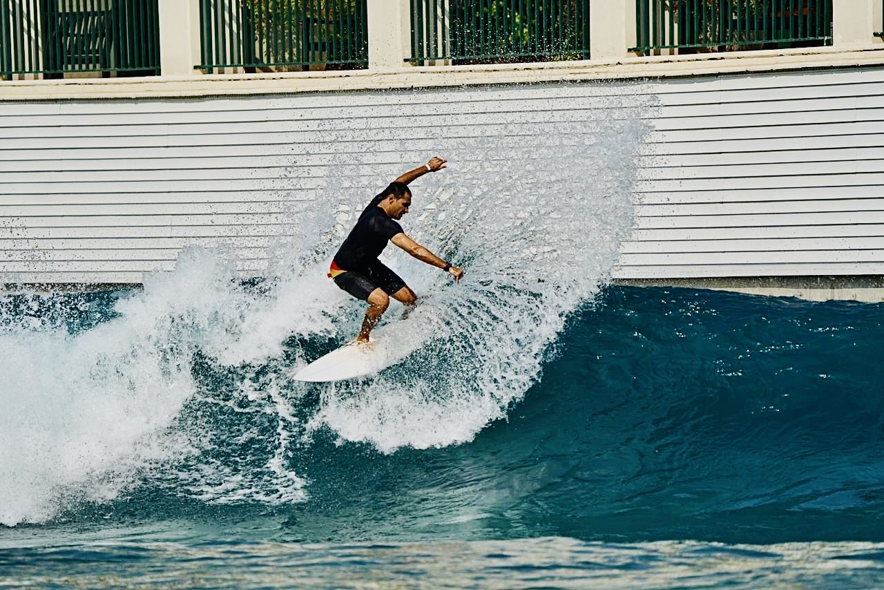 Wave pool at dusk